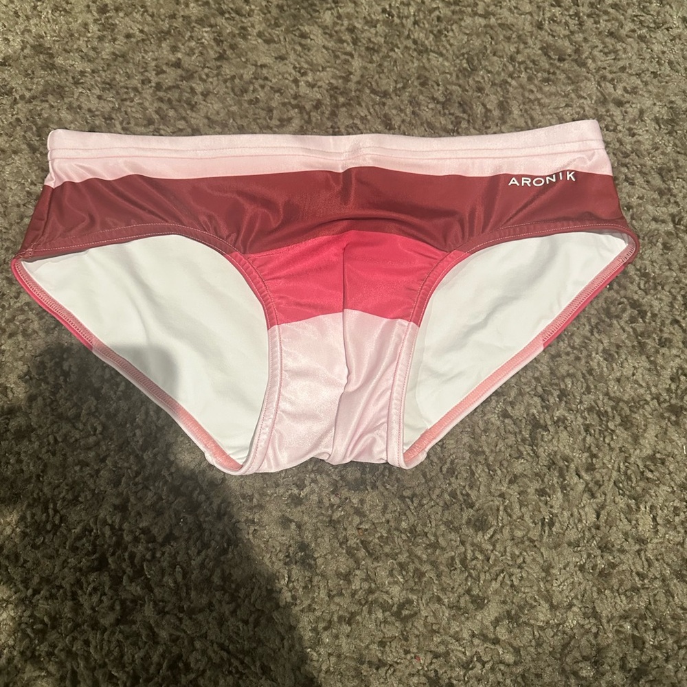 Men's Swim Briefs - Red and Pink